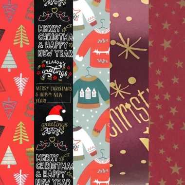 15x rollen kerst inpakpapier/cadeaupapier diverse prints 2,5 x 0,7 meter voor volwassenen kopen