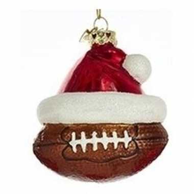 1x sport thema kersthangers figuurtjes rugbybal kerstmuts 7 cm kopen