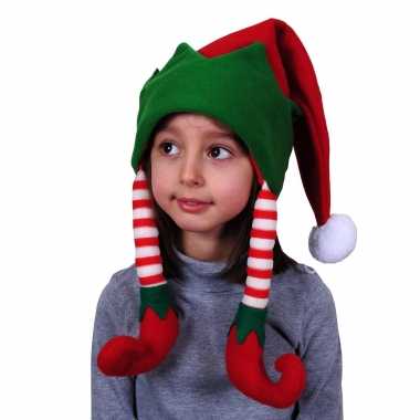 Elfen mutsen/kerstmutsen rood/groen voor kinderen kopen