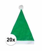 20x groene voordelige kerstmuts voor volwassenen