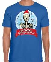 Fout kerst shirt last christmas i gave you my heart blauw heren