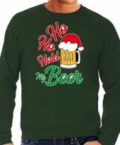 Ho ho hold my beer fout kerstsweater outfit groen voor heren