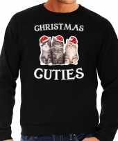 Kitten kerst sweater outfit christmas cuties zwart voor heren